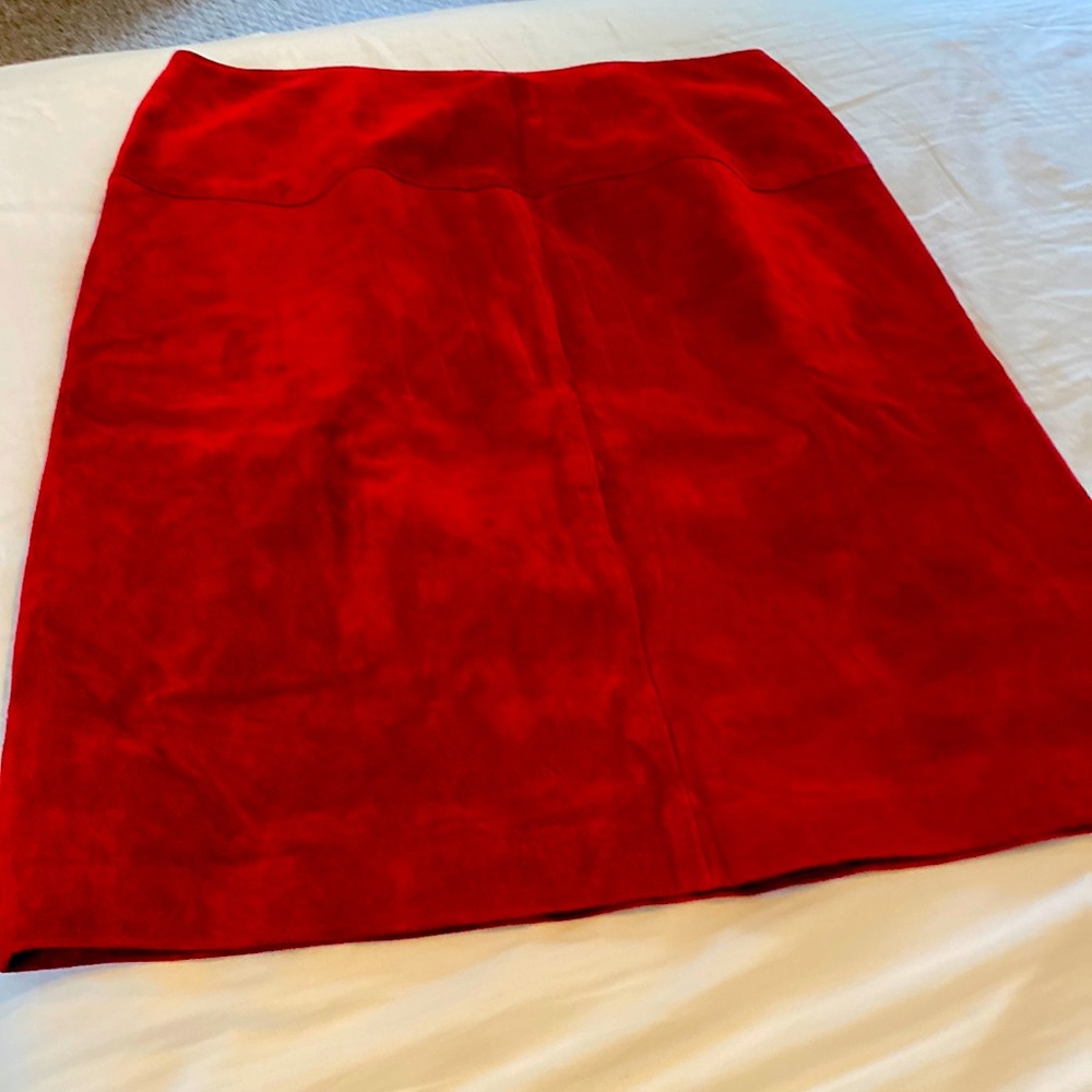 Gorgeous Red leather skirt/ size 16